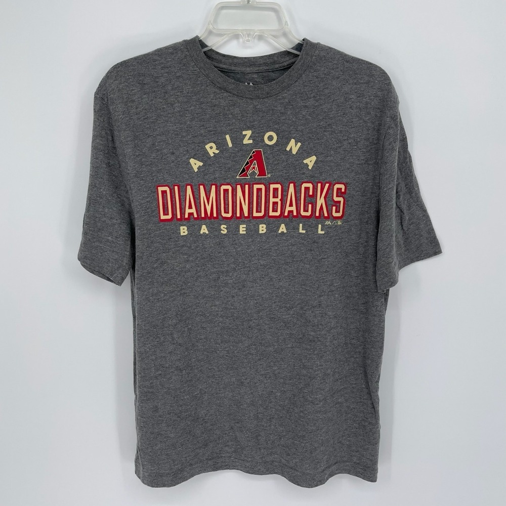 Majestic Men's Gray Arizona Diamondbacks Baseball MLB Graphic T-Shirt Size M